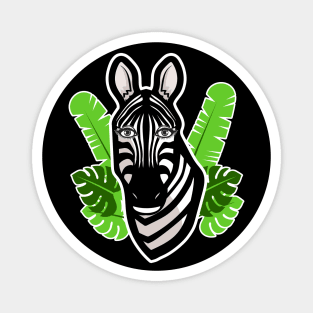 🦓 Zebra Portrait! Kawaii Beautiful African Animal, Zebra Magnet
